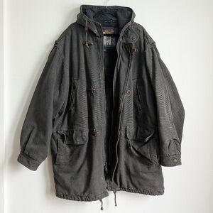 Vintage 90s Men's Industrial Oversized Utility Canvas Parka Coat Size L gray